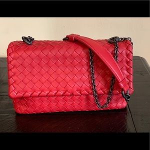 Bottega Veneta OLIMPIA bag in China Red
